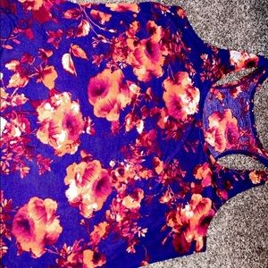 Arizona Jean Company Floral Womens Tank Top